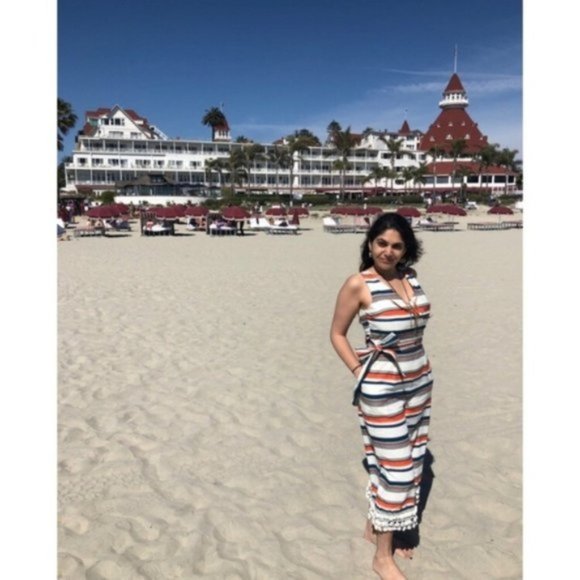 Anthropologie Pants - anthropologie Moon River Striped Tassel Jumpsuit M